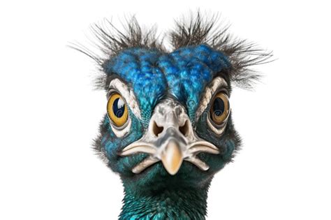 Peacock Face Close-up on Transparent Background, Generative Ai Stock ...