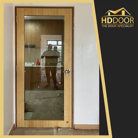 Wooden Frame With Clear Glass Door | Kitchen Door In Singapore