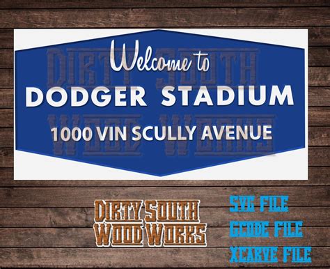 Welcome To Dodger Stadium Sign Svg G Code Files For Cnc Etsy Canada