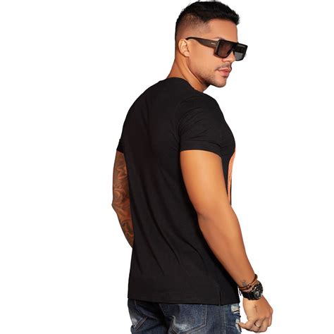 Pit Bull Jeans Camiseta Pit Bull Masculina Preto Gola O