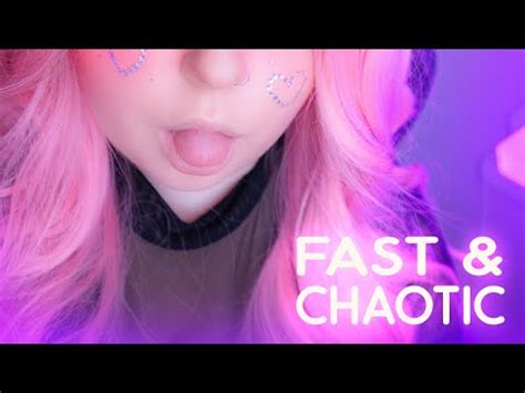 Asmr FAST CHAOTIC EAR EATING Licking Fluttering