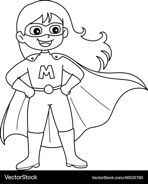 Mothers Day Supermom Isolated Coloring Page Vector Image