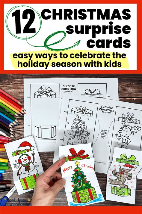 Christmas Cards for Kids to Color for Fun Surprises (12 Free)