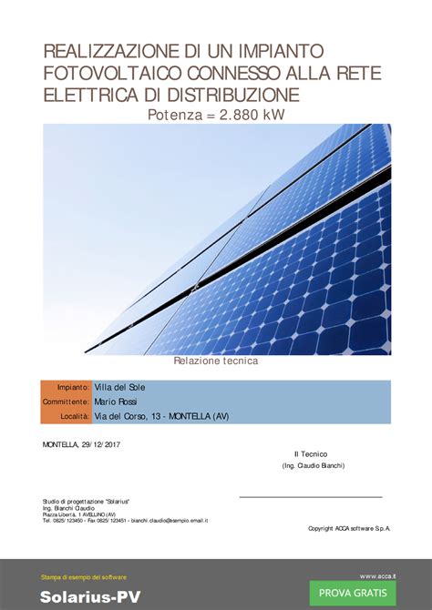 Relazione Tecnica Illustrativa Impianto Fotovoltaico Solarius Pv