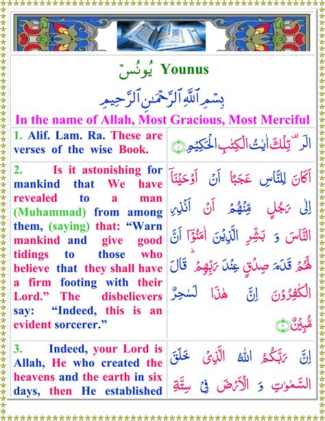 Surah Yunus English Quran O Sunnat