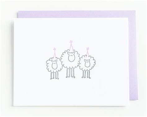 Sheep Letterpress Birthday Card - Etsy