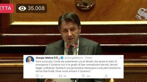 Meloni Scioccata Definisce La Proroga Dello Stato Di Emergenza