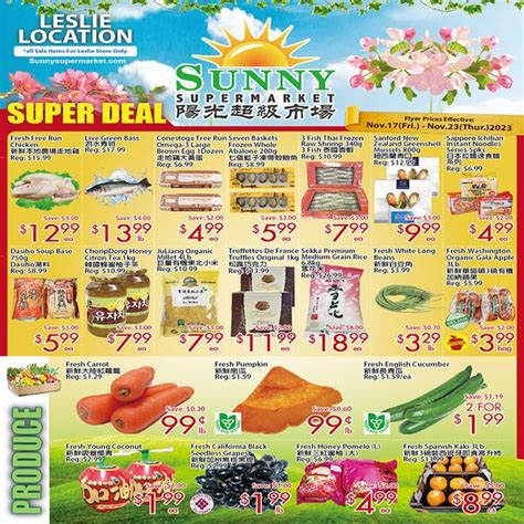 Sunny Supermarket Leslie Flyer November To