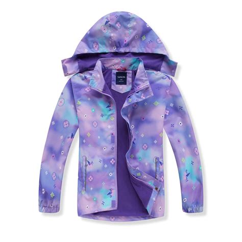 MGEOY Girls Rain Jackets Lightweight Waterproof Hooded Raincoats ...