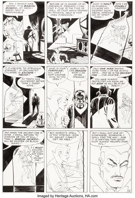 Steve Ditko Original Art From Doctor Strange Hawk And Dove For Auction