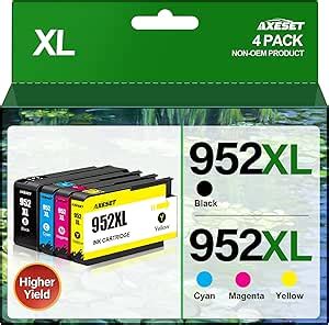 Axeset Xl Paquete Combinado De Cartuchos De Tinta Para Hp Xl