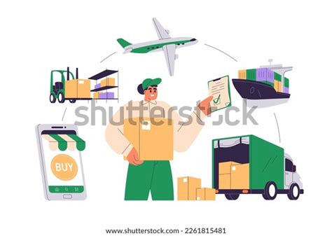 Supply Chain Management International Logistics Business Stock Vector ...