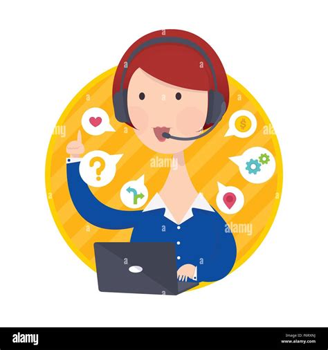 Ilustración Vectorial De Mujer De Help Desk De Soporte Al Cliente En Concepto De Servicio De