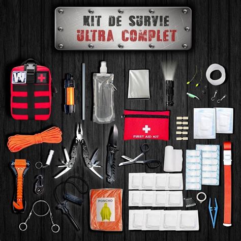 Kit de Survie Complet Militaire Sac de Survie Équipement d Urgence