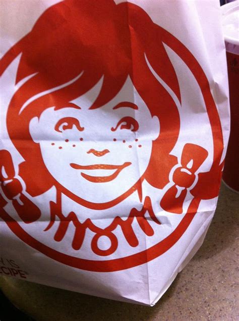 The Wendys Logo Has The Word Mom Spelled Out In Wendys Shirt Collar