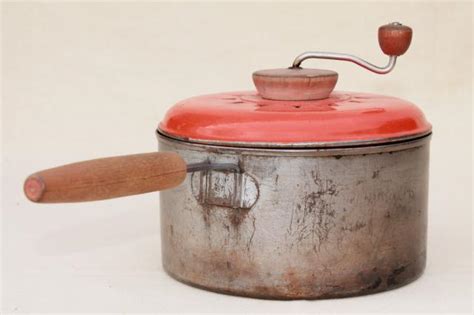 Vintage Stovetop Corn Popper Hand Crank Popcorn Maker For Wood Stove Or Camping