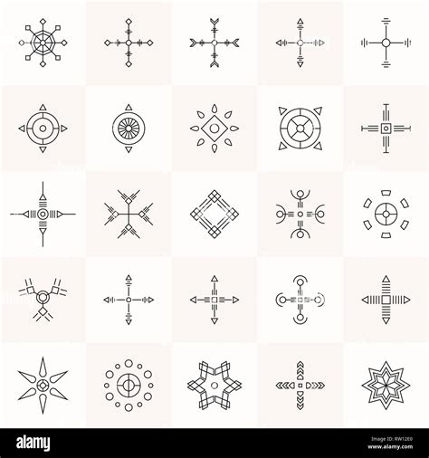 Símbolos de geometría abstracta. Signos místico de la religión. La ...