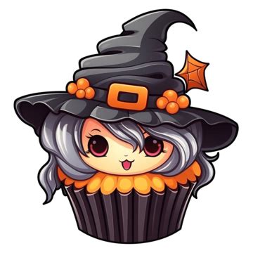 Witch Cartoon Halloween Cupcake Coloring Witch Halloween Cupcake