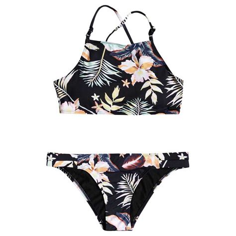 Roxy Print Beach Classics Crop Top Bikini White Xtremeinn