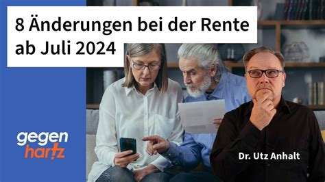 Rente Wichtige Nderungen F R Rentner Ab Juli