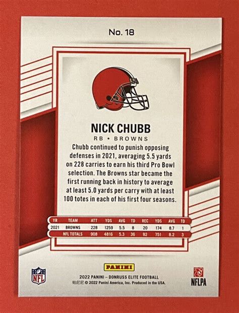 Panini Donruss Elite Base Nick Chubb Ebay