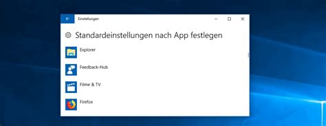 Windows 10 Standardprogramme Festlegen