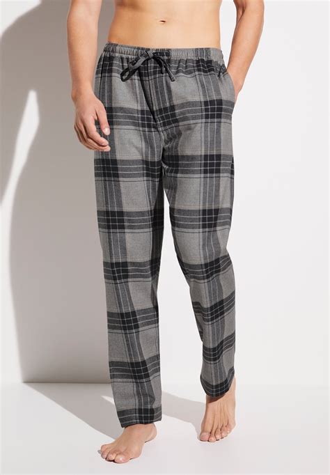 Cozy Flannel | Pants Long - grey check - Zimmerli of Switzerland (Schweiz)