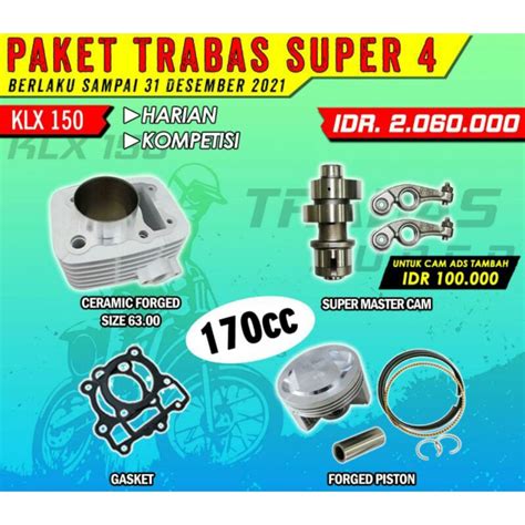 Jual Paket Trabas Super Bore Up Klx Blok Ceramic Piston