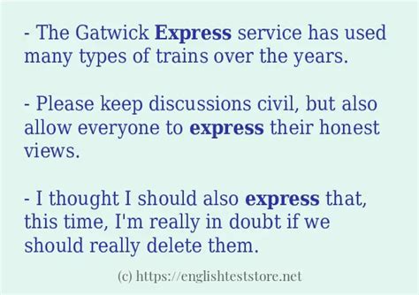 In Sentence Examples Of Express Englishteststore Blog