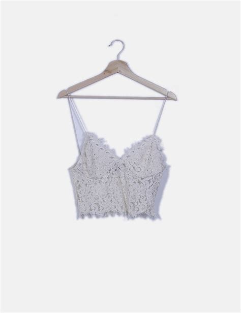 Zara Crop Top Blanco Crochet Tirantes Descuento 70 Micolet