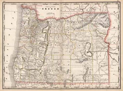 Railroad and County Map of Oregon - Art Source International