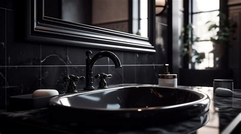 20 Ideas for Stunning Bathrooms with Black Granite Countertops