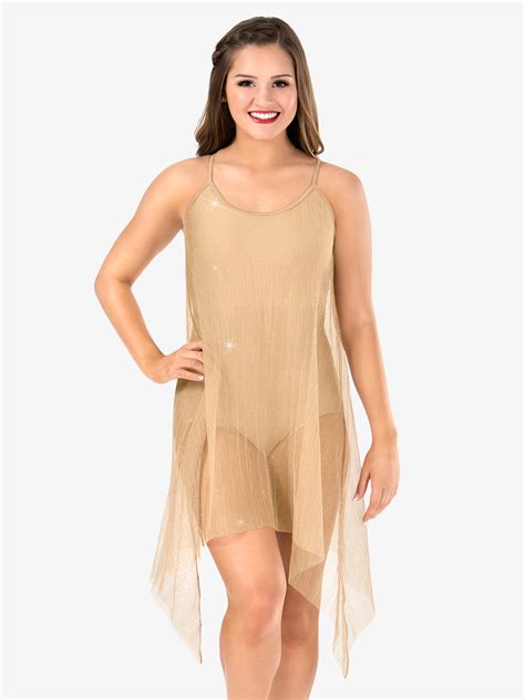 Womens Glitter Mesh Camisole Performance Dress Dresses Elisse By