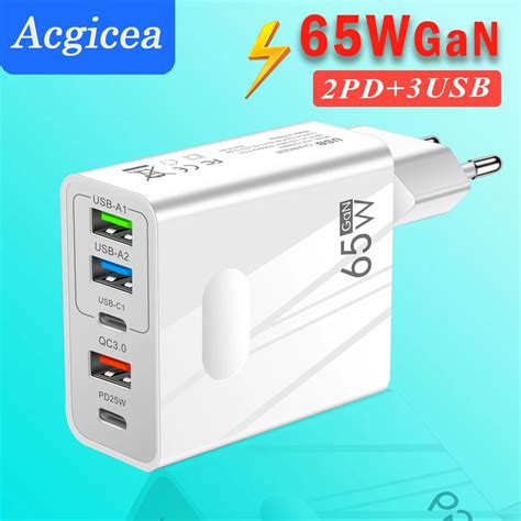 65w Gan Charger Usb Pd Muti Plugs Fast Charging Gan Charger Mobile