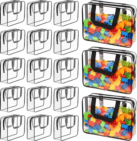 18 Packs Large Toy Storage Bags With Labels Waterproof