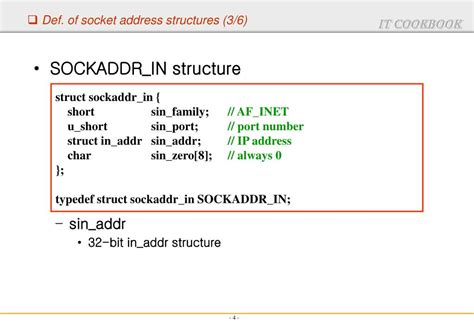 Ppt Chapter 03 Socket Address Structures Powerpoint Presentation Free Download Id 4468456