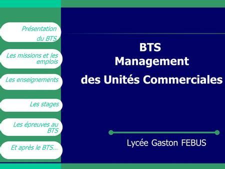 Management Des Unit S Commerciales Bts Muc Ppt T L Charger