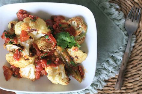 Roasted Cauliflower With Spicy Tomato Sauce Girl Cooks World