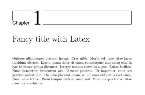 Latex Personnaliser Les Titres Chapter