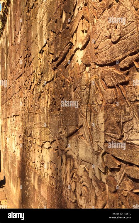 Ancient Stone Face Of Bayon Temple Angkor Stock Photo Alamy