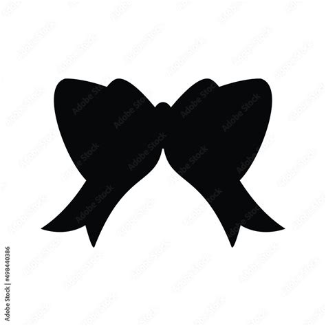 Bow Tie icon Vector Black, Bow Icon in silhouette, Bow outline for ...