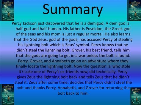 Percy Jackson And The Lightning Thief Book Summary Chapter 1 ...