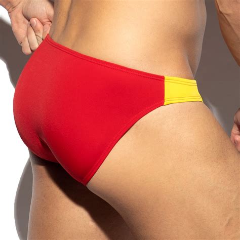 Bath Bikini Flags Yellow Swim Briefs For Man Brand ES Collection