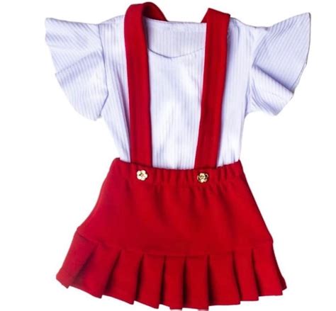 Jardineira De Saia Blusa E La O Roupa Infantil Para Menina Usado