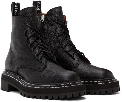 Proenza Schouler Black Lug Sole Combat Boots Proenza Schouler