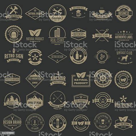 Set Of Vector Logotypes Elements Labels Badges And Silhouettes向量圖形及更多商務