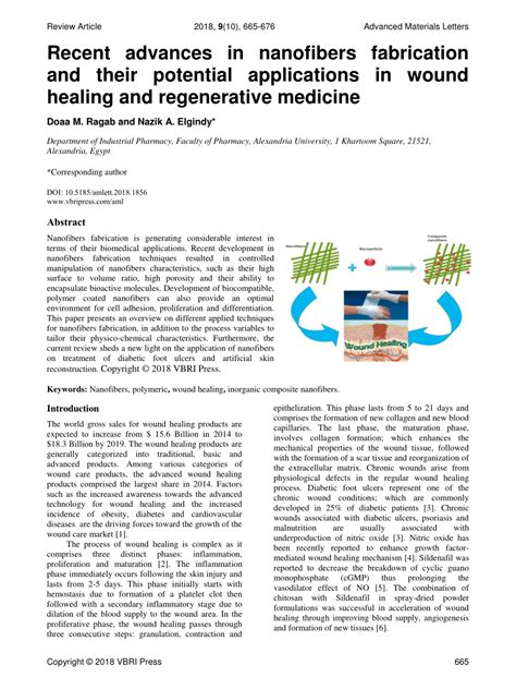 (PDF) Recent advances in nanofibers fabrication and their potential applications in wound ...