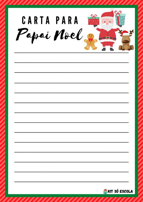 Cartas Para O Papai Noel Para Imprimir S Escola