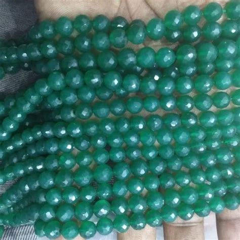 Round Green Onyx Faceted Gemstone Beads At Rs Carat In Jaipur Id