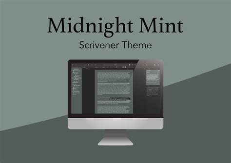 Midnight Mint Scrivener Theme Dark Mode Etsy